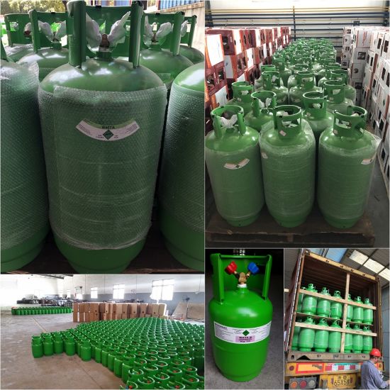 Estándar europeo 12 kg R134A Gas refrigerante en cilindro recargable